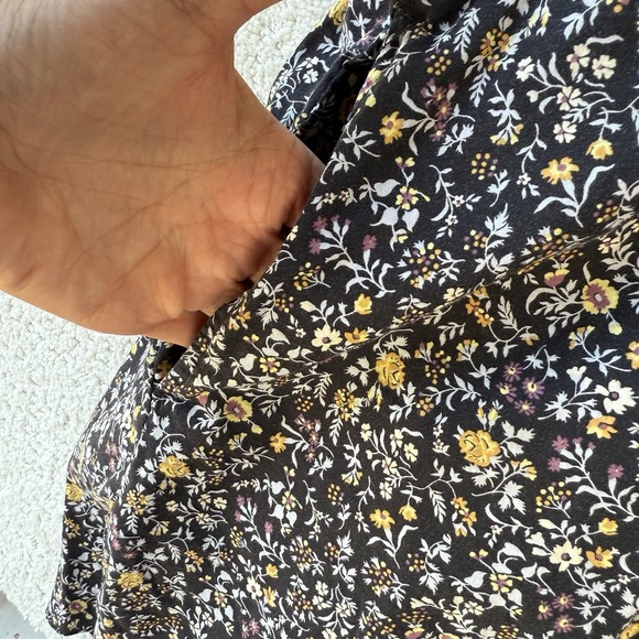 Madewell Ruffle Button Front Trapeze Dress Women S Black Folk Magic Floral $118 - Picture 7 of 11